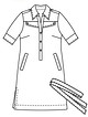 Платье рубашечного покроя с завязывающимся поясом №138 — выкройка из Burda 2/2010