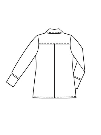 Технический рисунок блузки вид сзади