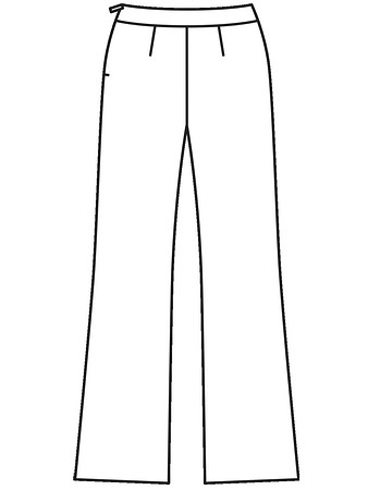 Технический рисунок брюк вид сзади