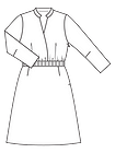 Платье с эффектом запаха на лифе и втачным поясом