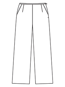 Технический рисунок прямых брюк без пояса