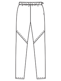 Технический рисунок узких брюк из искусственной кожи