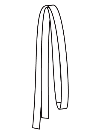 Технический рисунок пояса туники расклешенного силуэта