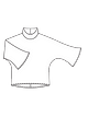Блузка с цельнокроеными расклешенными рукавами №106 A