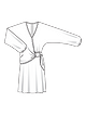 Платье с замысловатой драпировкой на талии №103 — выкройка из Burda 1/2024