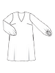 Платье расклешенного силуэта с V-вырезом №123 — выкройка из Burda 1/2024