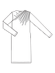 Платье с оригинальной драпировкой на плече №104 — выкройка из Burda 1/2024
