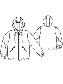 Технический рисунок короткой куртки на молнии