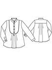 Блуза с пластроном и отделкой втачным кантом