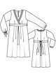 Платье силуэта ампир с эффектом запаха на лифе №135 — выкройка из Burda 1/2010