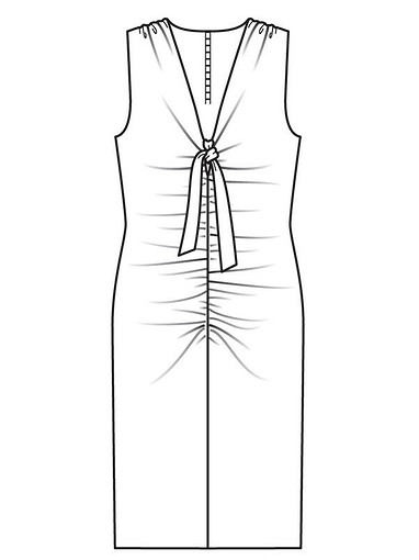 Приталенное платье с V-вырезом