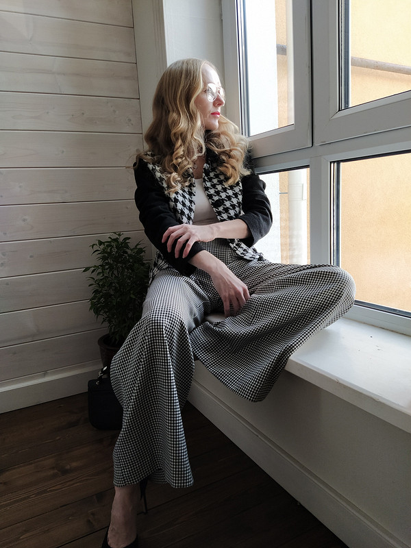 Комбинированный жакет и брюки палаццо от @eugeniakamaeva