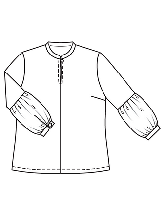 Технический рисунок блузки с рукавами-буфами