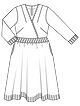 Платье с V-вырезом №412 — выкройка из Burda. Мода для полных 1/2023