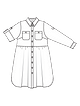 Платье рубашечного кроя №402 — выкройка из Burda. Мода для полных 1/2023