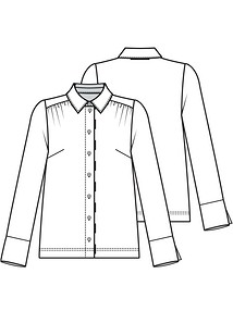 Технический рисунок блузки прямого силуэта