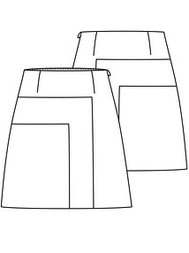 Технический рисунок юбки силуэта «трапеция»