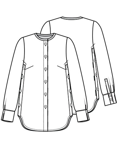 Блузка с застежками в боковых швах