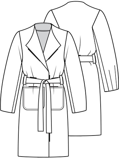 Легкое пальто с накладными карманами
