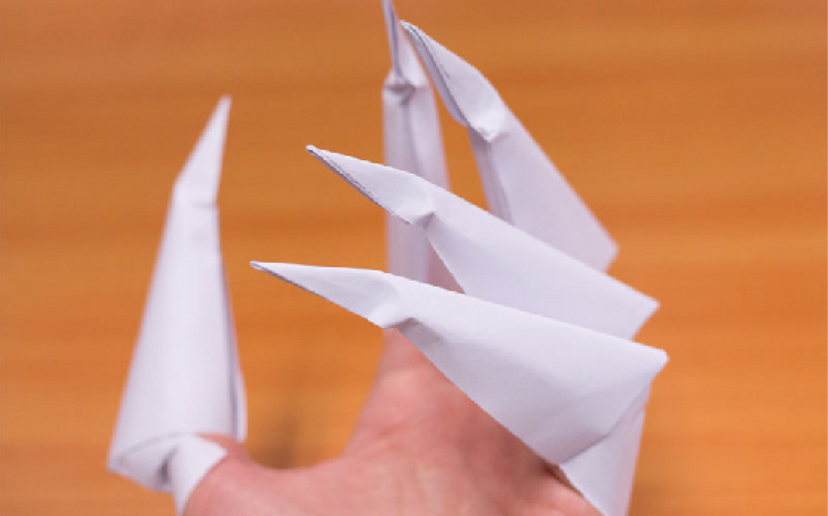 Оригами когти из бумаги на пальцы для детей: пошаговые инструкции