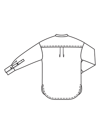 Технический рисунок прямой блузки спинка