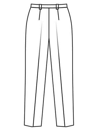Технический рисунок укороченных брюк вид сзади
