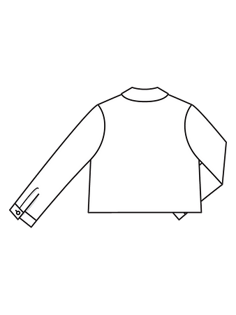 Технический рисунок жакета-рубашки спинка