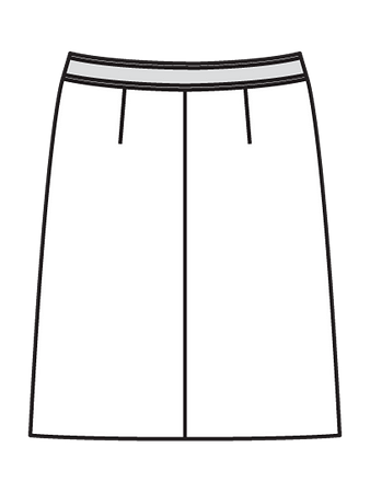Технический рисунок юбки А-силуэта вид сзади