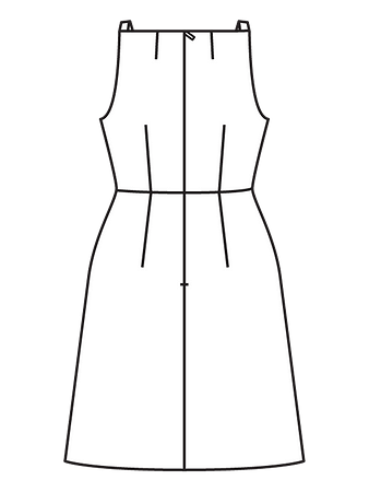 Готовая выкройка платья без рукавов на 5 размеров