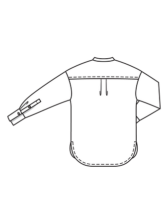 Технический рисунок блузки-рубашки спинка
