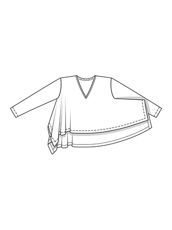 Технический рисунок широкого пуловера