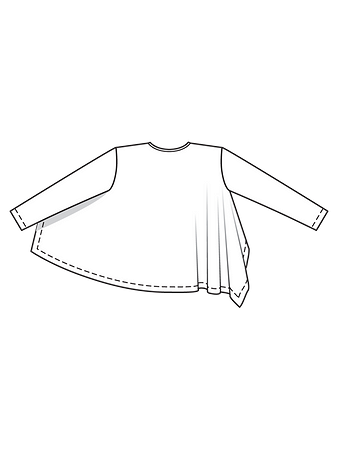 Технический рисунок широкого пуловера спинка
