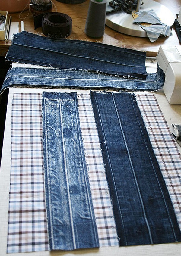 Лоскутное шитье из джинсов в стиле пэчворк