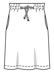 Технический рисунок юбки с принтом