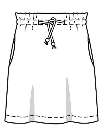 Технический рисунок трикотажной мини-юбки
