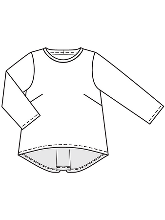 Технический рисунок двухцветного пуловера