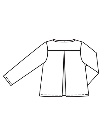 Технический рисунок пуловера со складкой спинка
