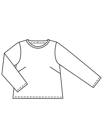 Технический рисунок пуловера со складкой