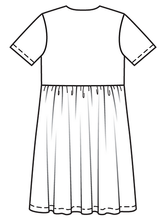 Технический рисунок мини-платья спинка