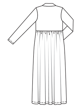 Технический рисунок макси-платья спинка