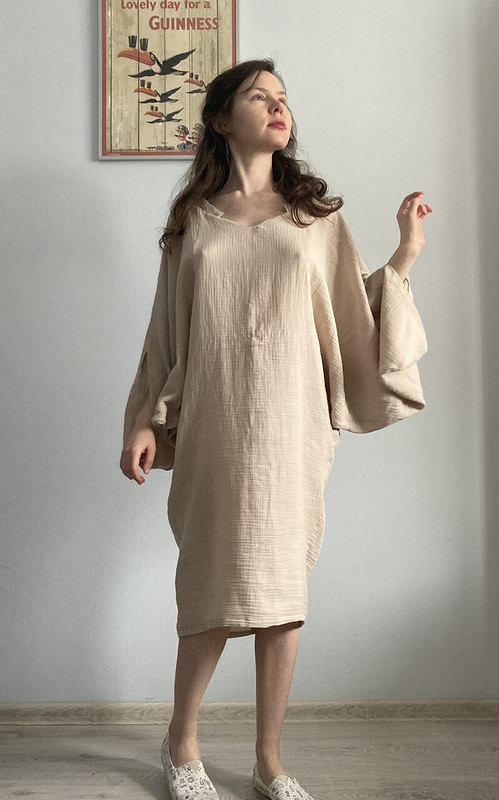 Муслиновое платье в стиле сафари от NataliaSergeeva