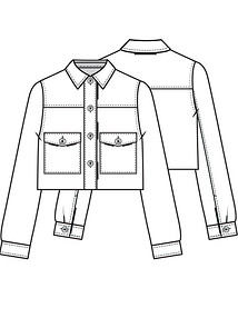 Технический рисунок укороченной куртки
