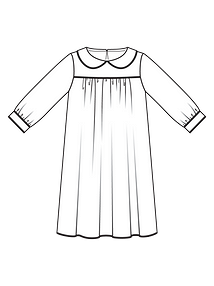 Технический рисунок платья в стиле беби-дол