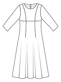 Технический рисунок приталенного платья
