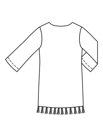 Технический рисунок длинного пуловера спинка