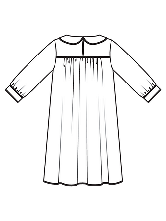 Технический рисунок платья в стиле беби-дол спинка