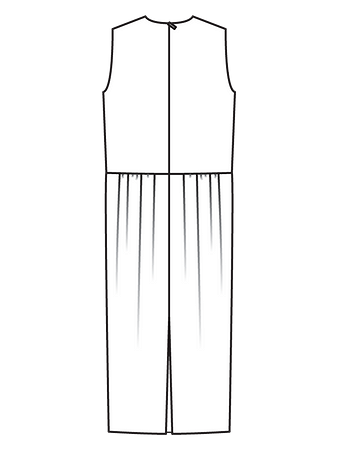 Технический рисунок дизайнерского платья спинка
