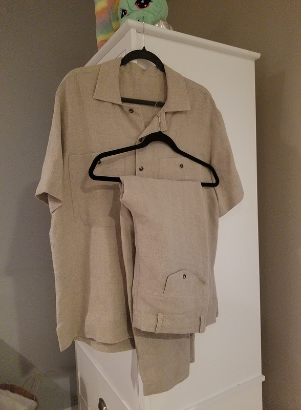 Льняной мужской комплект: брюки и рубашка от NataGl
