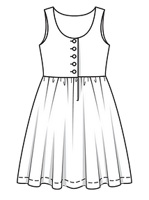 Технический рисунок платья-сарафана