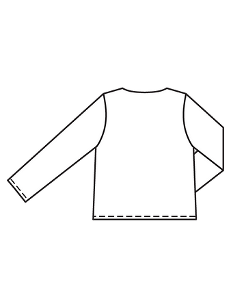 Технический рисунок рубашки-туники спинка
